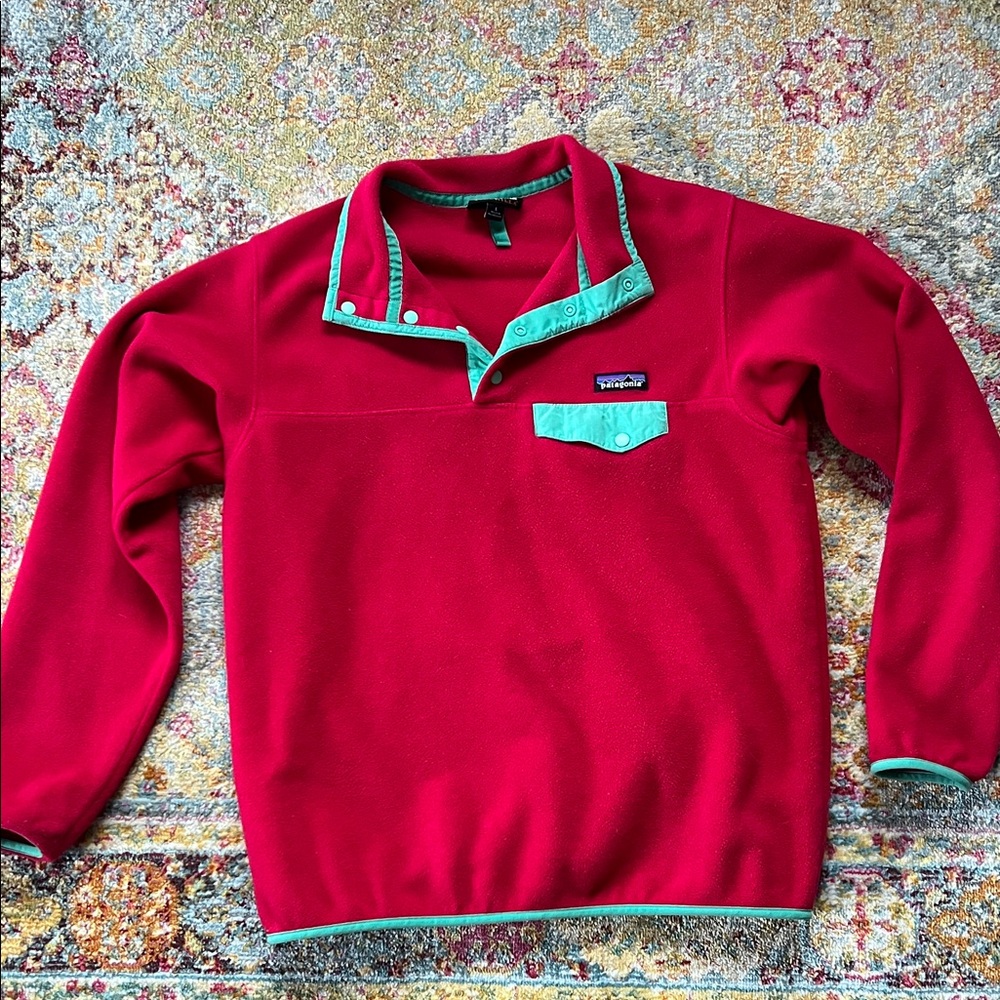 Patagonia Women’s Pink and Teal Synchilla fleece
